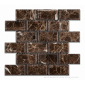 2 X 4 Emperador Dark Marble Polished & Beveled Brick Mosaic Tile